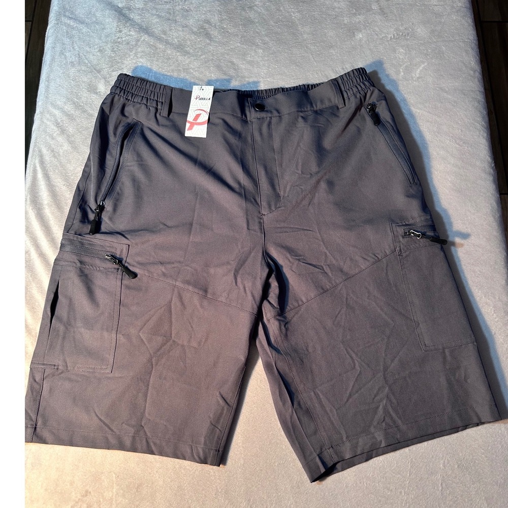 Pudolla Mens Hiking Cargo Shorts Dark Gray Quick Dry Outdoor XL New With Tags